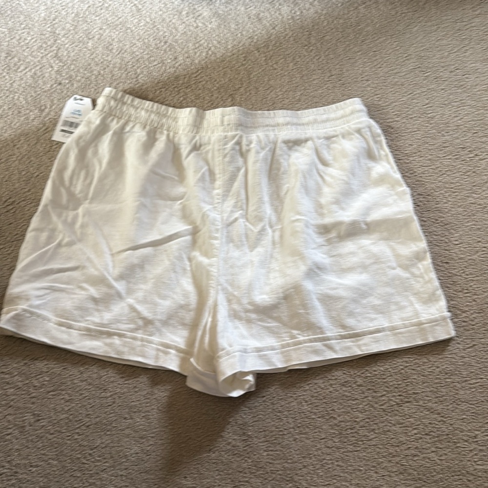 Women's White Drawstring Shorts - Picture 5 of 7
